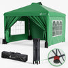 Tonnelle de Jardin 3x3m POP UP installation facile avec portes et fenetres Vert - voonot.com