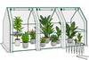 Mini Serre de jardin avec 3 portes enroulables bache PE renforcee 135g/m2 270x90x90cm Blanc - voonot.com