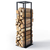 Range bûche vertical pour cheminée 33x33x112cm acier noir - voonot.com