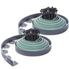 Bordure de jardin plastique flexible 20m avec piquets gris bordé de vert clair - voonot.com