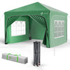 Tonnelle de jardin Arquee 3x3m Pliable avec porte et fenetre amovible vert - voonot.com