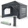Tonnelle de jardin Arquee 3x3m Pliable avec porte et fenetre amovible gris - voonot.com