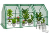 Mini Serre de jardin avec 3 portes enroulables bache PE renforcee 135g/m2 270x90x90cm Vert - voonot.com