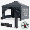 Tonnelle de Jardin 3x3m POP UP installation facile avec portes et fenetres Gris - voonot.com