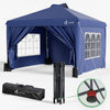 Tonnelle de Jardin 3x3m POP UP installation facile avec portes et fenetres Bleu - voonot.com