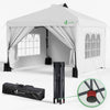 Tonnelle de Jardin 3x3m POP UP installation facile avec portes et fenetres Blanc - voonot.com