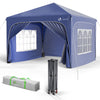 Tonnelle de jardin Arquee 3x3m Pliable avec porte et fenetre amovible bleu - voonot.com