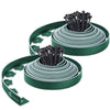 Bordure de jardin plastique flexible 20m avec piquets vert bordé de vert clair - voonot.com
