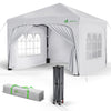 Tonnelle de jardin Arquee 3x3m Pliable avec porte et fenetre amovible blanc - voonot.com