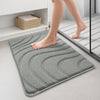 Lot de 2 Tapis de Bain Antidérapant microfibre motif ondulé 60x90cm gris - voonot.com