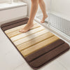 Lot de 2 Tapis de Bain Antidérapant microfibre motif dégradé 60x90cm beige - voonot.com