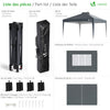 Tonnelle de Jardin 3x3m POP UP installation facile avec portes et fenetres Gris - voonot.com