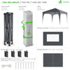 Tonnelle de jardin Arquee 3x3m Pliable avec porte et fenetre amovible gris - voonot.com