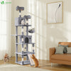 Arbre a chat Geant 6 niveaux avec griffoir grattoir 215 cm gris - voonot.com