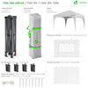 Tonnelle de jardin Arquee 3x3m Pliable avec porte et fenetre amovible blanc - voonot.com