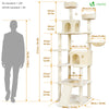 Arbre a chat Geant 6 niveaux avec griffoir grattoir 215 cm beige - voonot.com