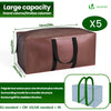 Lot 5 sacs de demenagement grand format avec sangles et poignee marron - voonot.com