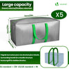 Lot 5 sacs de demenagement grand format avec sangles et poignee gris - voonot.com