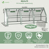 Mini Serre de jardin avec 3 portes enroulables bache PE renforcee 135g/m2 270x90x90cm Blanc - voonot.com