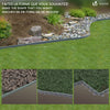 Bordure de jardin plastique flexible 10m avec piquets gris bordé de vert clair - voonot.com