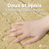 Lot de 2 Tapis de Bain Antidérapant microfibre motif ondulé 60x90cm beige - voonot.com