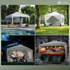 Tonnelle de Jardin 3x3m POP UP installation facile avec portes et fenetres Blanc - voonot.com