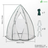 Serre de jardin hivernage dome avec bache PE 160x160x180cm Blanc - voonot.com