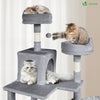 Arbre a chat Geant 6 niveaux avec griffoir grattoir 215 cm gris - voonot.com