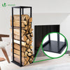 Range bûche vertical pour cheminée 33x33x112cm acier noir - voonot.com