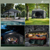 Tonnelle de Jardin 3x3m POP UP installation facile avec portes et fenetres Gris - voonot.com