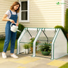 Mini Serre de jardin avec 2 portes enroulables bache PE renforcee 135g/m2 180x90x90cm Blanc - voonot.com