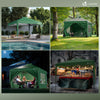 Tonnelle de Jardin 3x3m POP UP installation facile avec portes et fenetres Vert - voonot.com