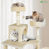 Arbre a chat Geant 6 niveaux avec griffoir grattoir 215 cm beige - voonot.com