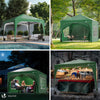 Tonnelle de jardin Arquee 3x3m Pliable avec porte et fenetre amovible vert - voonot.com