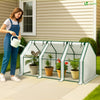 Mini Serre de jardin avec 3 portes enroulables bache PE renforcee 135g/m2 270x90x90cm Blanc - voonot.com