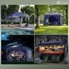 Tonnelle de Jardin 3x3m POP UP installation facile avec portes et fenetres Bleu - voonot.com