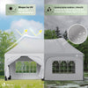 Tonnelle de jardin 3x6m Pliable Barnum avec 6 parois amovibles Blanc - voonot.com