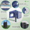 Tonnelle de jardin Arquee 3x3m Pliable avec porte et fenetre amovible bleu - voonot.com