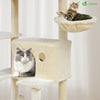 Arbre a chat Geant 6 niveaux avec griffoir grattoir 215 cm beige - voonot.com