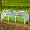 Mini Serre de jardin avec 3 portes enroulables bache PE renforcee 135g/m2 270x90x90cm Blanc - voonot.com
