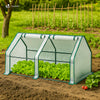 Mini Serre de jardin avec 2 portes enroulables bache PE renforcee 135g/m2 180x90x90cm Blanc - voonot.com