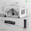 Tonnelle de Jardin 3x3m POP UP installation facile avec portes et fenetres Blanc - voonot.com