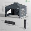 Tonnelle de Jardin 3x3m POP UP installation facile avec portes et fenetres Gris - voonot.com