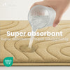 Lot de 2 Tapis de Bain Antidérapant microfibre motif ondulé 60x90cm beige - voonot.com