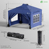 Tonnelle de Jardin 3x3m POP UP installation facile avec portes et fenetres Bleu - voonot.com