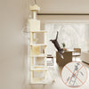 Arbre a chat Geant 6 niveaux avec griffoir grattoir 215 cm beige - voonot.com