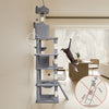 Arbre a chat Geant 6 niveaux avec griffoir grattoir 215 cm gris - voonot.com