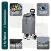 Chariot de courses 2 roues pliable 59L gris - voonot.com