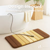 Lot de 2 Tapis de Bain Antidérapant microfibre motif dégradé 60x90cm beige - voonot.com