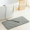 Lot de 2 Tapis de Bain Antidérapant microfibre motif ondulé 60x90cm gris - voonot.com